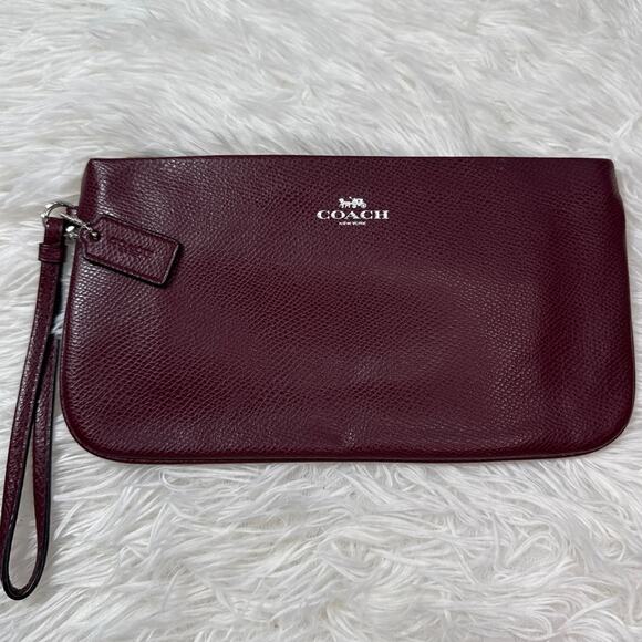 COACH Burgundy Wristlet with card slots - Picture 1 of 10